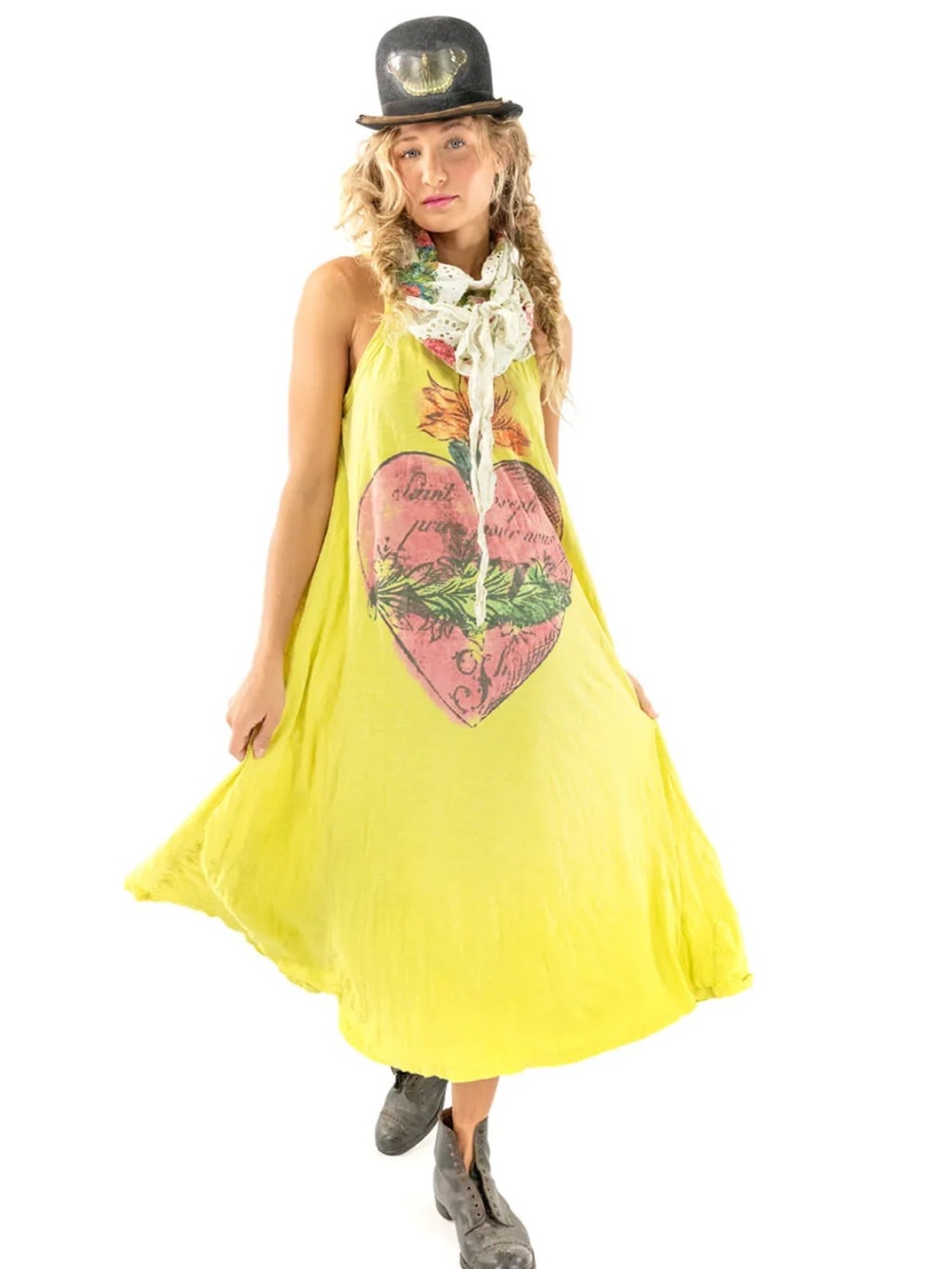 Magnolia Pearl Awaken Heart Lana Tank Dress Horchata OS
